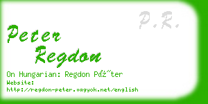 peter regdon business card